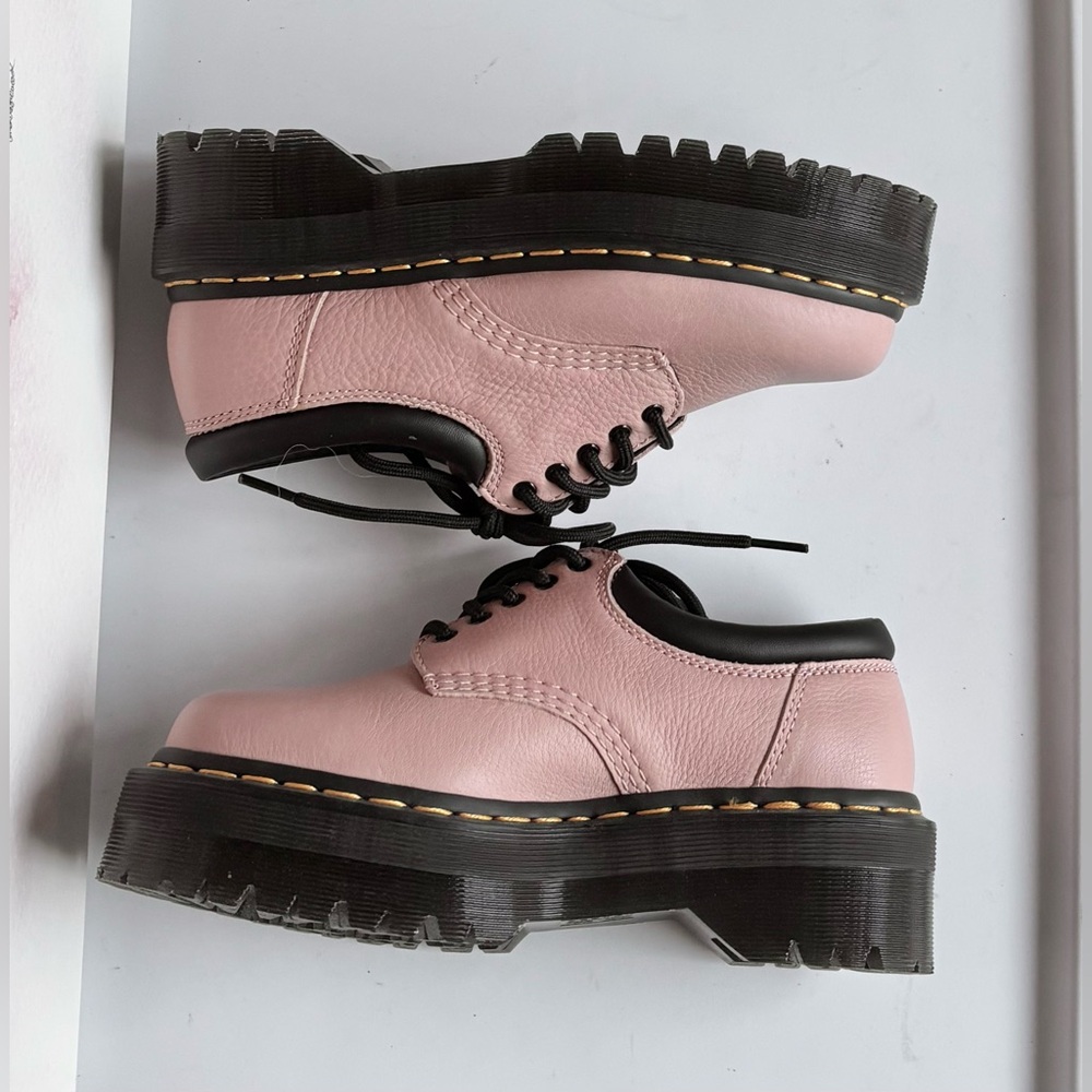 Dr. Martens 8053 Quad 2” Platform Leather Oxford shoes in Pink Color Size 6 NWOB - Picture 6 of 13